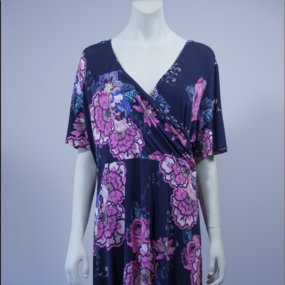 Tribal Dress Navy and Pink Size 1X & 2X NWT - Picture 2 of 8